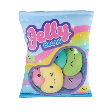 Fluffy Menu Pluche Jelly Beans – 32 cm – Inclusief 6 Pluche Snoepjes