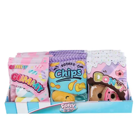 Fluffy Menu Snack Zakjes Pluche (assorti)