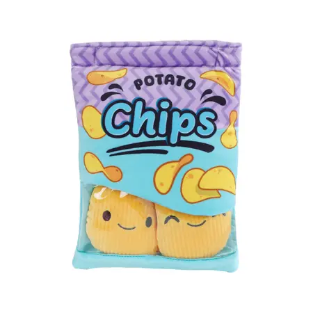 Fluffy Menu Snack Zakjes Pluche Chips - 21cm