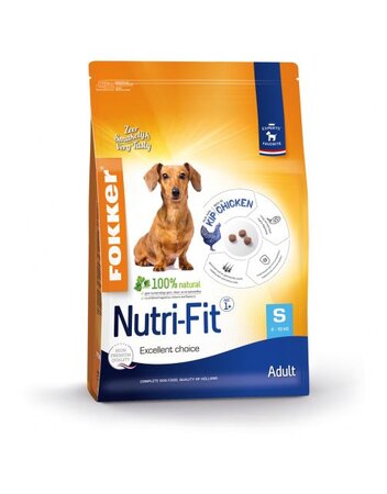 Fokker Hondenvoer Nutri-Fit S - Voor volwassen honden kleine rassen - 2,5kg - afbeelding 1