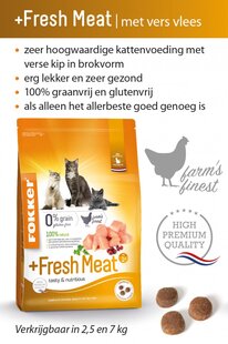 Fokker Kattenvoer +Fresh Meat - 2,5kg - afbeelding 2