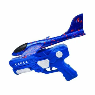 Foamvliegtuig met Lanceerpistool - blauw