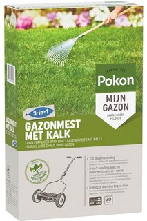 Pokon Gazonmest met Kalk 3-in-1 voor 30m2