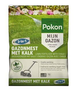 Pokon Gazonmest met Kalk 3-in-1 voor 75m2