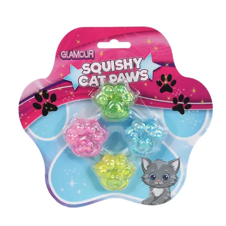 Glamour Squishy Sugar Mini Kattenpootjes - 4st - afbeelding 1