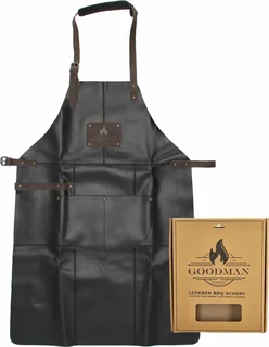 Goodman BBQ Schort Echt Leer – Zwart, Comfort & Functionaliteit