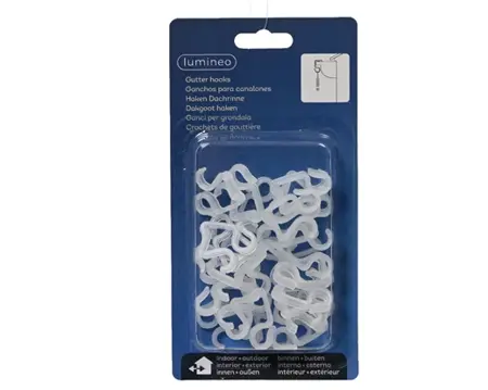 Goothaakjes Kerstverlichting  Plastic L1b5h2cm Wit 24st - afbeelding 1