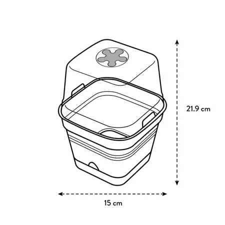 Green Basics Kweekpot Vierkant Allin1 15cm Bladgroen - afbeelding 2