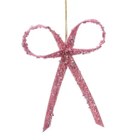 Hanger Strik Plastic Glitter Lippenstift Roze 25cm
