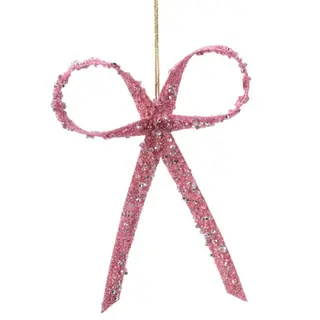 Hanger Strik Plastic Glitter Lippenstift Roze 25cm