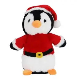 Hondenspeelgoed Pinguin Pluche Kerstpak Zwart/Wit 32cm