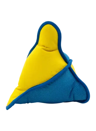 Jack and Vanilla Rex drijvend hondenspeelgoed 18 cm geel/blauw