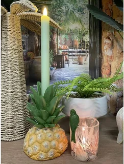 Kandelaar Pineapple Polystone H18cm - afbeelding 2