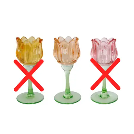 Kandelaar Tulp D7h16cm (assorti) - afbeelding 1