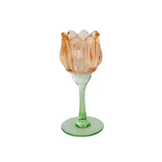Kandelaar Tulp D7h16cm - oranje