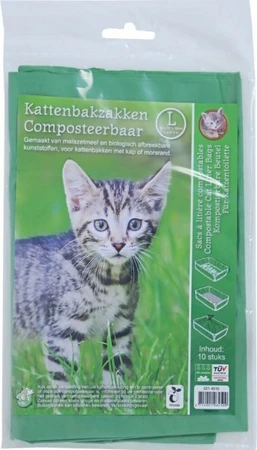 Kattenbakzak Composteerbaar Large 10 stuks