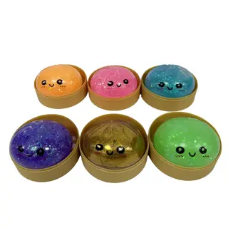 Kawaii Fidget glitterslijm dumpling in stoommand 6,5cm - afbeelding 1