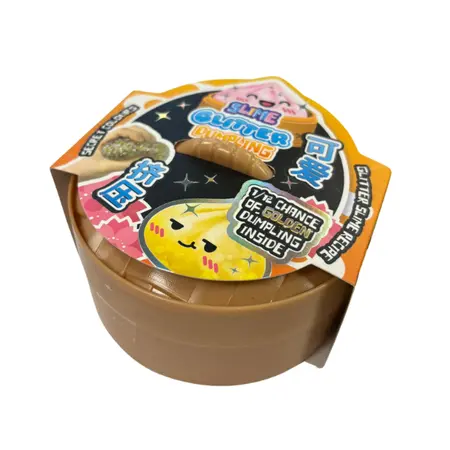 Kawaii fidget glitterslijm dumpling in stoommand - afbeelding 2