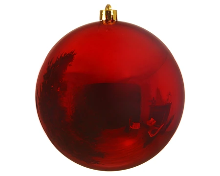 Kerstbal Ø14cm - Kunststof - Glans Kerstrood