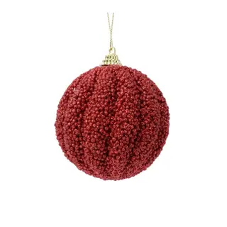 Kerstbal Foam D8cm Glitter Kerstrood