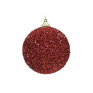Kerstbal Foam D8cm Glitter Rood - afbeelding 2