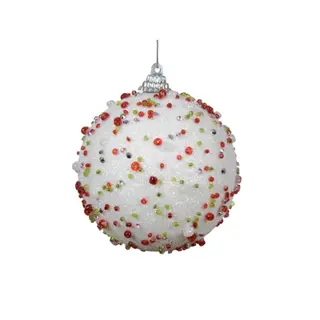 Kerstbal Foam D8cm Wit/kleur(en)