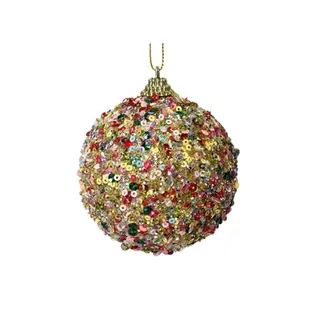 Kerstbal Foam Pailletten Ø8cm Multi