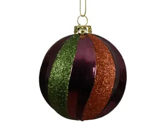 Kerstbal Kunststof D8cm Donker Mauve