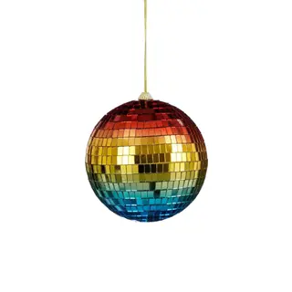 Kerstbal Spiegelbal Regenboog Blauw Ø15cm – Discobal Kerst Ornament