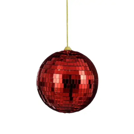 Kerstbal Spiegelbal Rood Ø15cm – Discobal Kerst Ornament