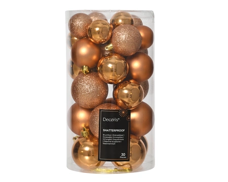 Kerstballen Brandy - Kunststof - Set van 30 stuks - afbeelding 1