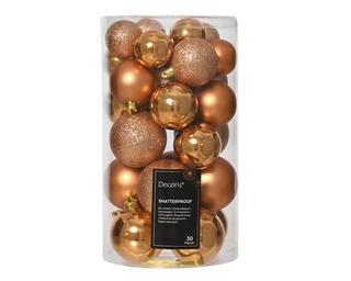 Kerstballen Brandy - Kunststof - Set van 30 stuks - afbeelding 1