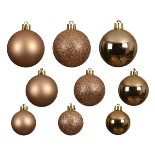 Kerstballen Brandy - Kunststof - Set van 30 stuks - afbeelding 2
