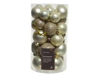 Kerstballen Parel - Kunststof - Set van 30 stuks - afbeelding 1