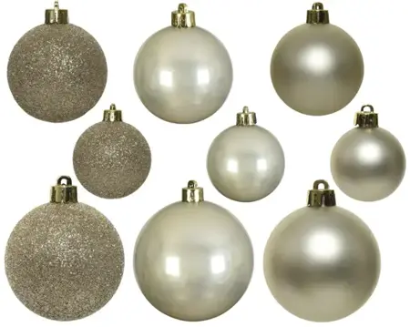 Kerstballen Parel - Kunststof - Set van 30 stuks - afbeelding 2
