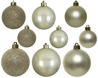 Kerstballen Parel - Kunststof - Set van 30 stuks - afbeelding 2