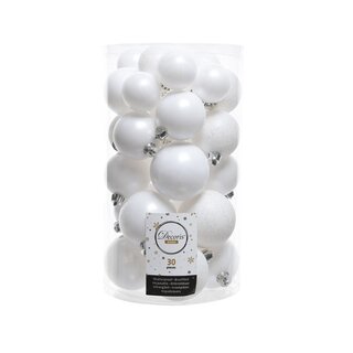 Kerstballen Wit - Set van 30 stuks