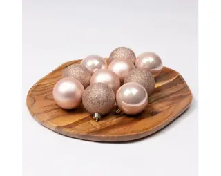 Kerstballen Poederroze - Kunststof - Set van 30 stuks - afbeelding 4