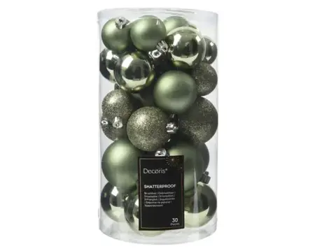 Kerstballen Rosemarijn - Kunststof - Set van 30 stuks - afbeelding 1