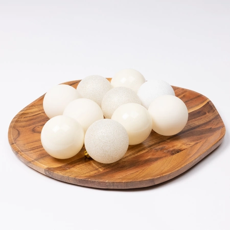 Kerstballen Wolwit - Kunststof - Set van 30 stuks - afbeelding 4