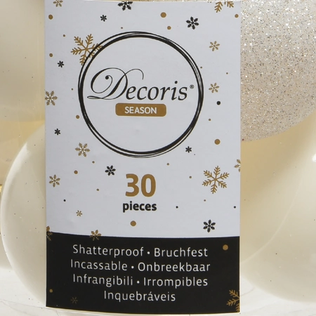 Kerstballen Wolwit - Kunststof - Set van 30 stuks - afbeelding 5