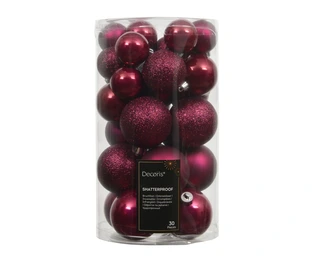 Kerstballen Festive Pink - Kunststof - Set van 30 stuks