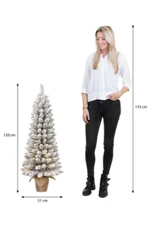 Kerstboom Gerlos Frosted H120 x Ø51cm - met verlichting - afbeelding 6