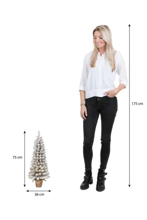 Kerstboom Gerlos Frosted H75 x Ø36cm - met verlichting - afbeelding 6