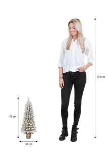 Kerstboom Gerlos Frosted H75 x Ø36cm - met verlichting - afbeelding 6