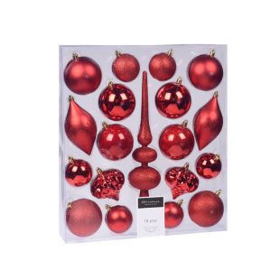 Kerstdecoratie Rood - Set van 19 stuks