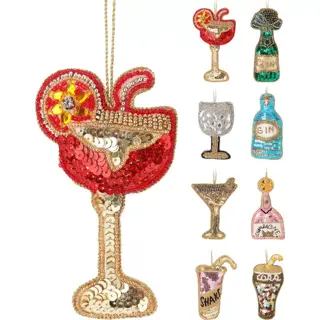 Kersthanger Dranken kralen 10cm (assorti)