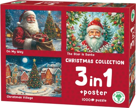 Kerstpuzzel Christmas Collection 3 x 1000 stukjes - afbeelding 1