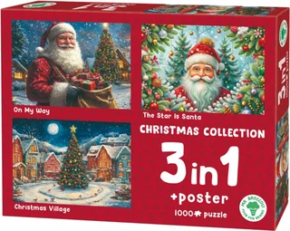 Kerstpuzzel Christmas Collection 3 x 1000 stukjes - afbeelding 1