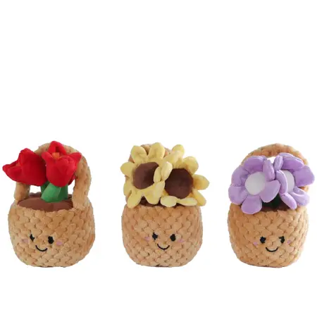 Bloemenmand Pluche H18cm A3